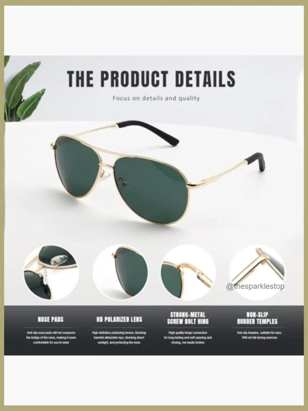Polarized Aviator Sunglasses UV Protection Driving Fishing Metal Frame